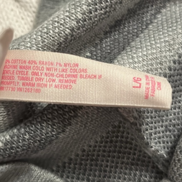 Grey White Fair Isle Print Winter Leggings Size L Xhiliration - Picture 7 of 8